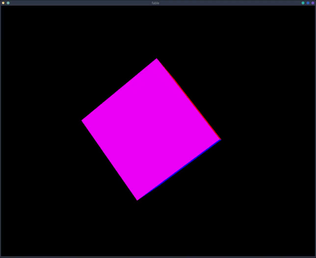 Render of a rotating cube.