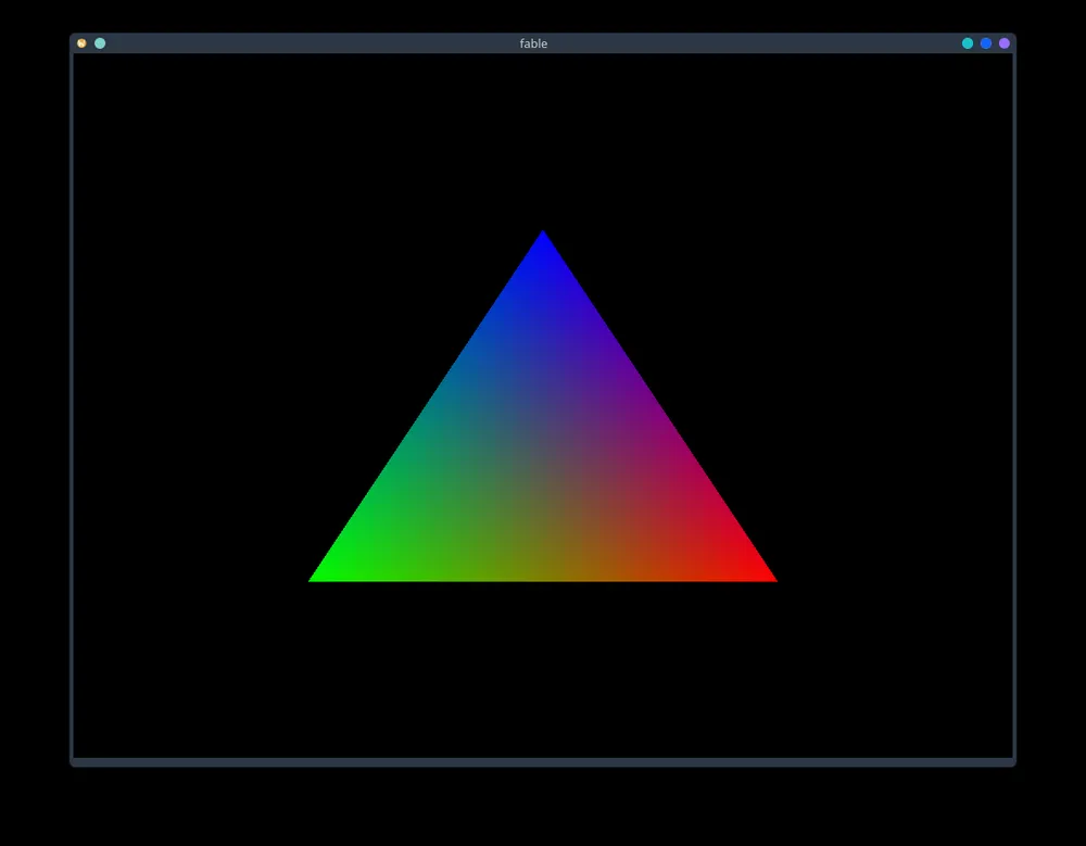 A window showing a beautiful RGB triangle.